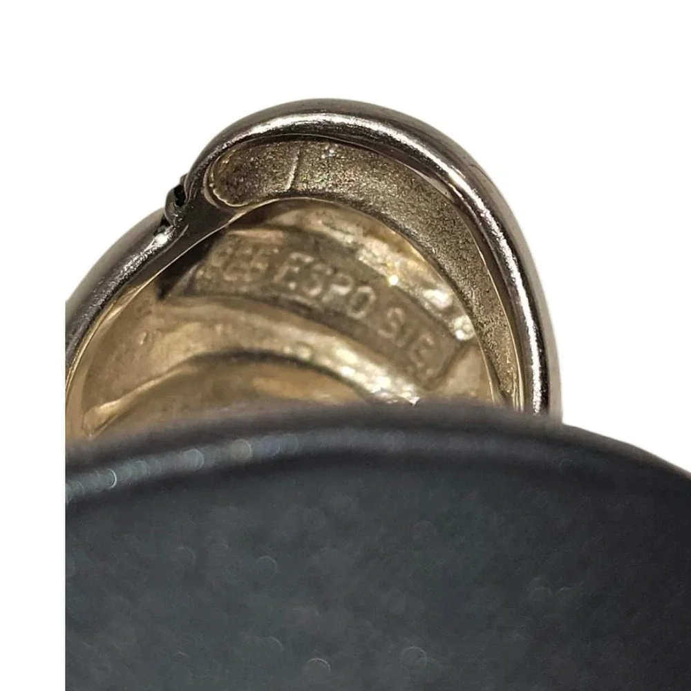ESPO‎ SIG 925 Silver Vintage Scalloped Rope Twist Dome Ring Size 7